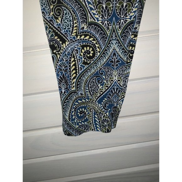 J.Jill Wearever Collection Sz MEDIUM Blue Paisley Pleated Tunic Top Stretch EUC - Picture 5 of 11